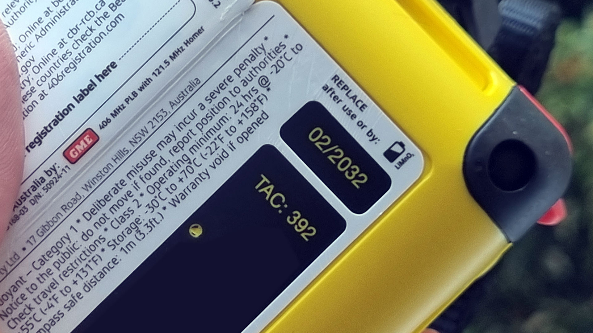 PLB battery expiry date